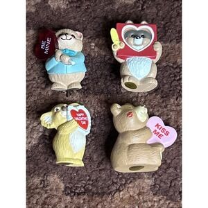 Lot Of 4‎ Merry Miniatures Hallmark; 4 Different Brown Bears